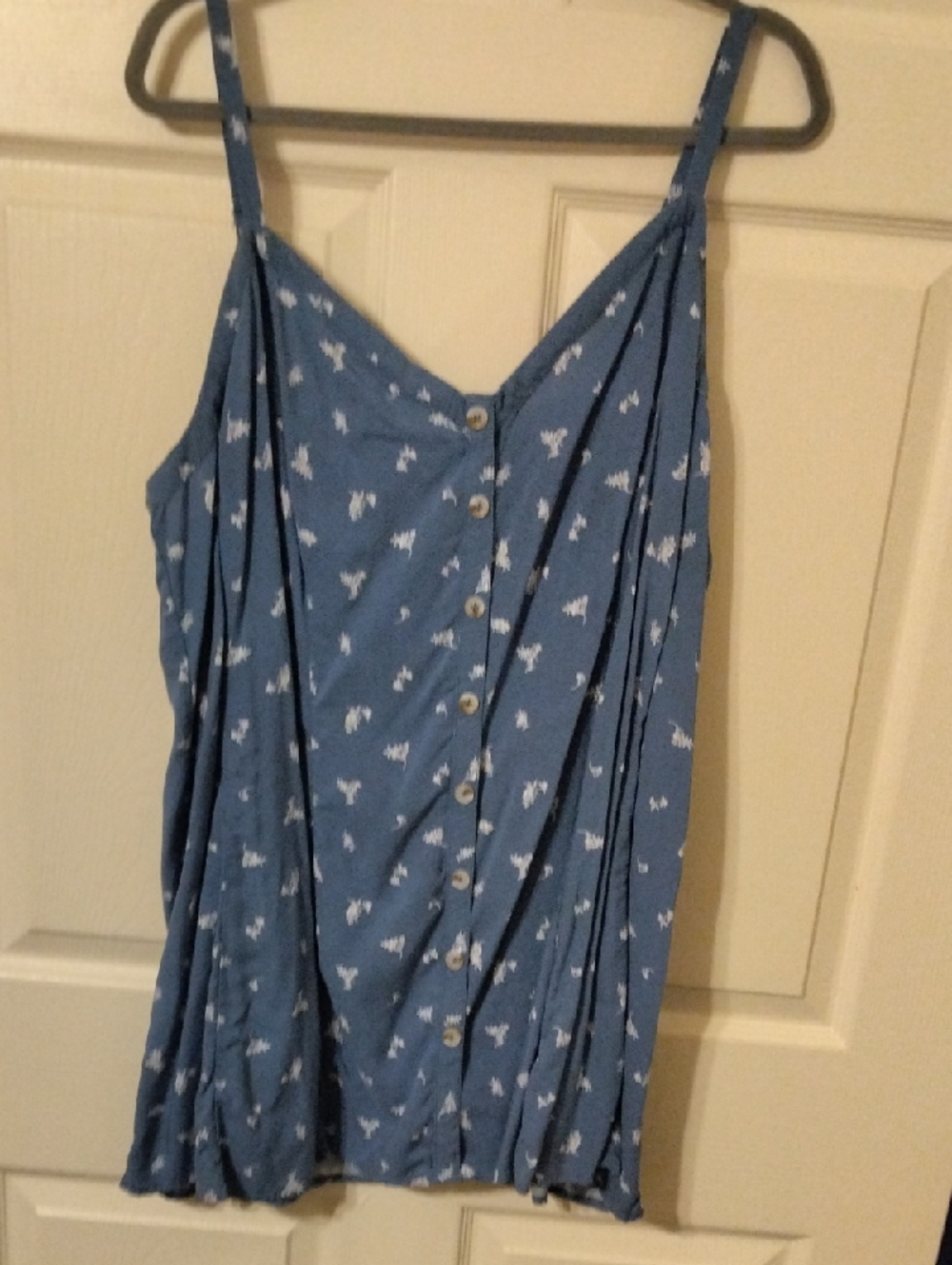 Torrid Light Blue Floral Lingerie-Strap Flared Cami